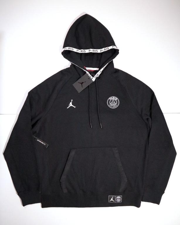 Jordan x PSG Jumpman Black Cat Fleece Pullover Hoodie Large
