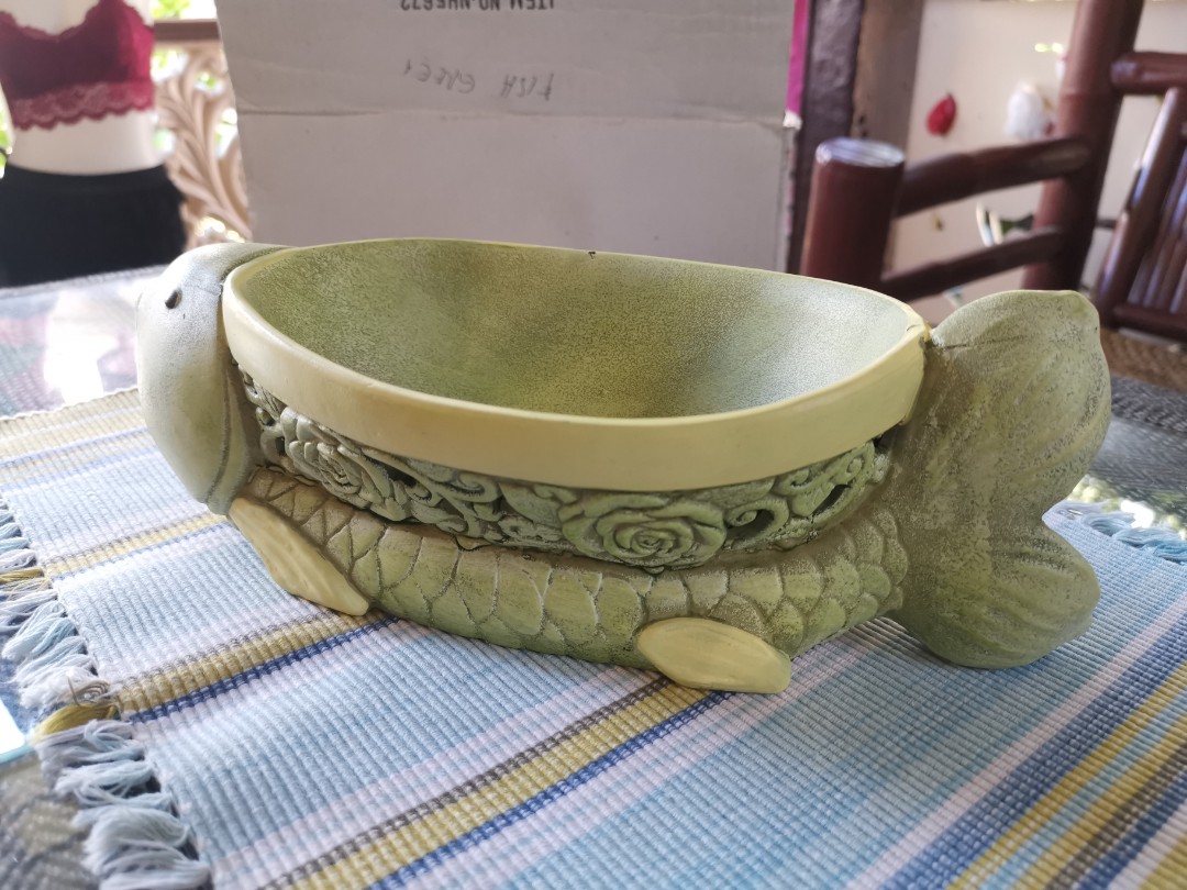 Koi Fish Ceramic Bowl, Furniture & Home Living, Home Decor, Vases