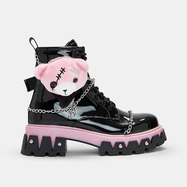 Koi Footwear Pink Teddy Bear Boots, Women's Fashion, Footwear, Boots on