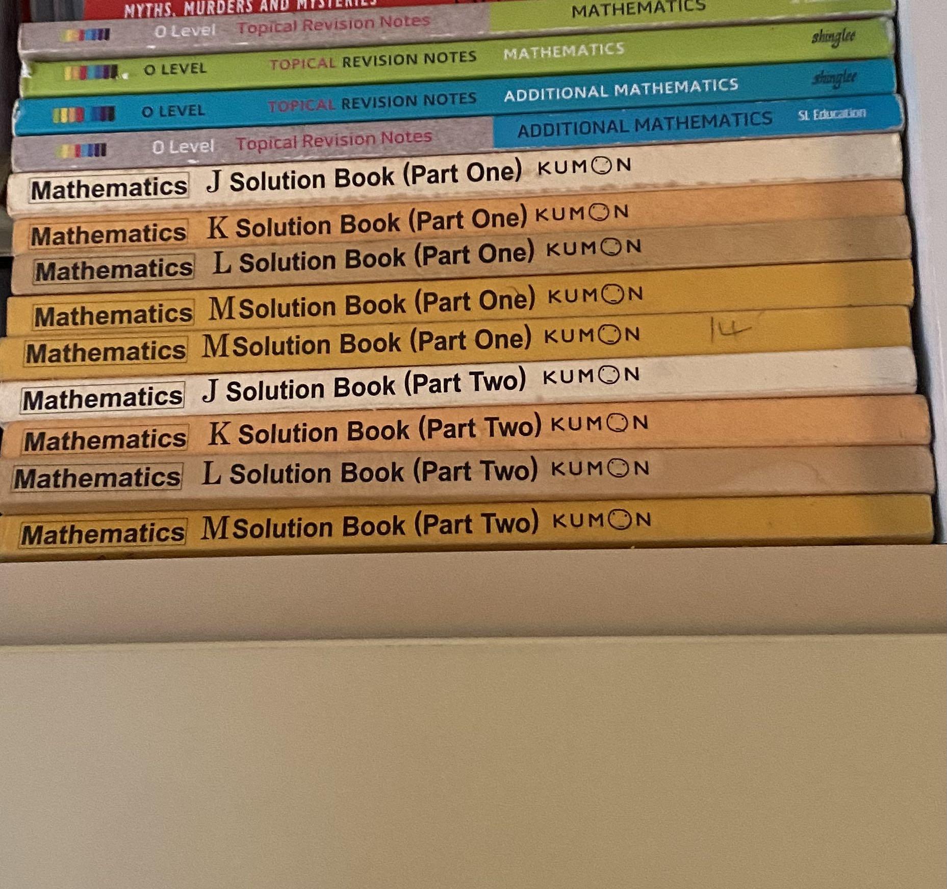 kumon math solution books levels j k l m part one two hobbies toys books magazines assessment books on carousell