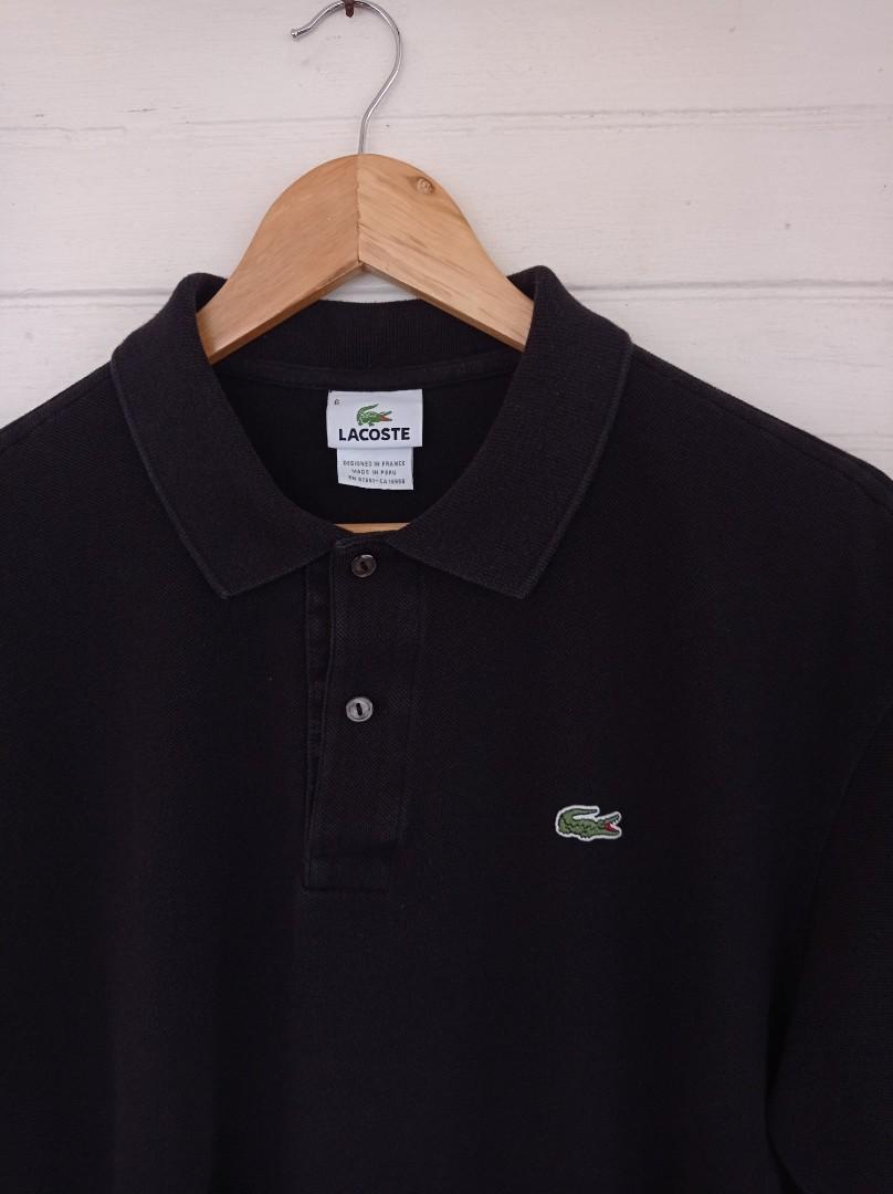 Lacoste Black Size 6 (Preloved), Men's Fashion, Tops Sets, & Polo Shirts on