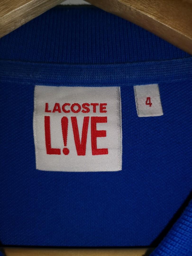 LACOSTE L!VE Poloshirt (Category: Tshirts & Polo Shirts ) located in Lapu Lapu. Submitted by nervecloset (Listing ID 1143837648, Image 2). Description: LACOSTE L!VE Poloshirt size 4 on tag 2 inch croc logo Actual measurements posted W = 18 inches L = 28.5 inches Very good condition Minimal signs of usage 1500 + sf.