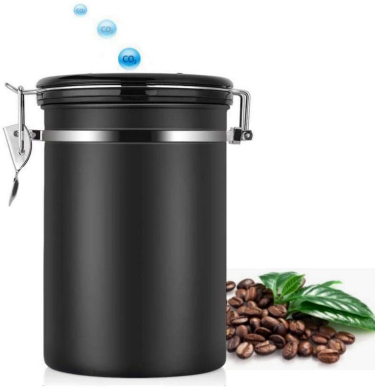 Large Sealed Coffee Bean Container with Oneway CO2 Exhaust Valve/Time