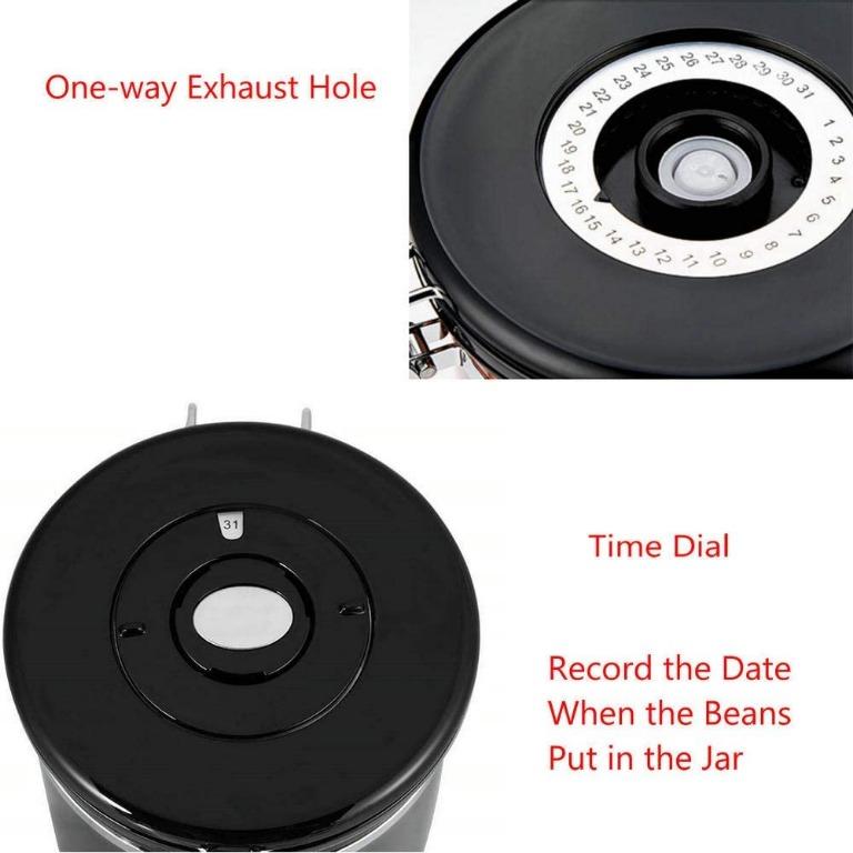 Large Sealed Coffee Bean Container with Oneway CO2 Exhaust Valve/Time