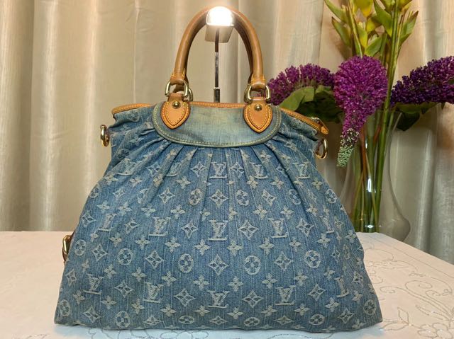 Louis Vuitton Black Monogram Denim Neo Cabby MM Handbag, Luxury