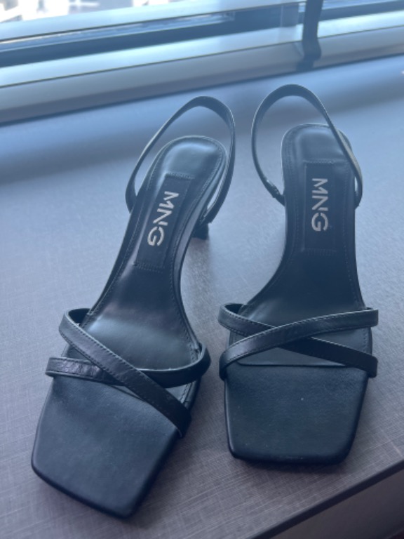 mango black platform sandals