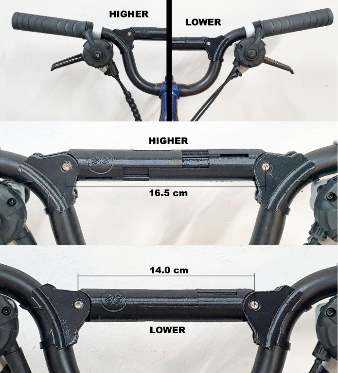 M bar M type handlebar bridge extender screwed on adjustable
