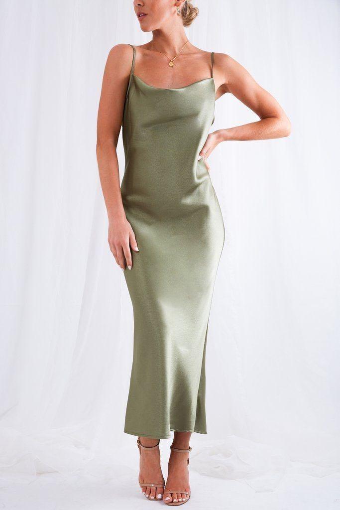 Mint Green Slip Dress, Women's Fashion ...