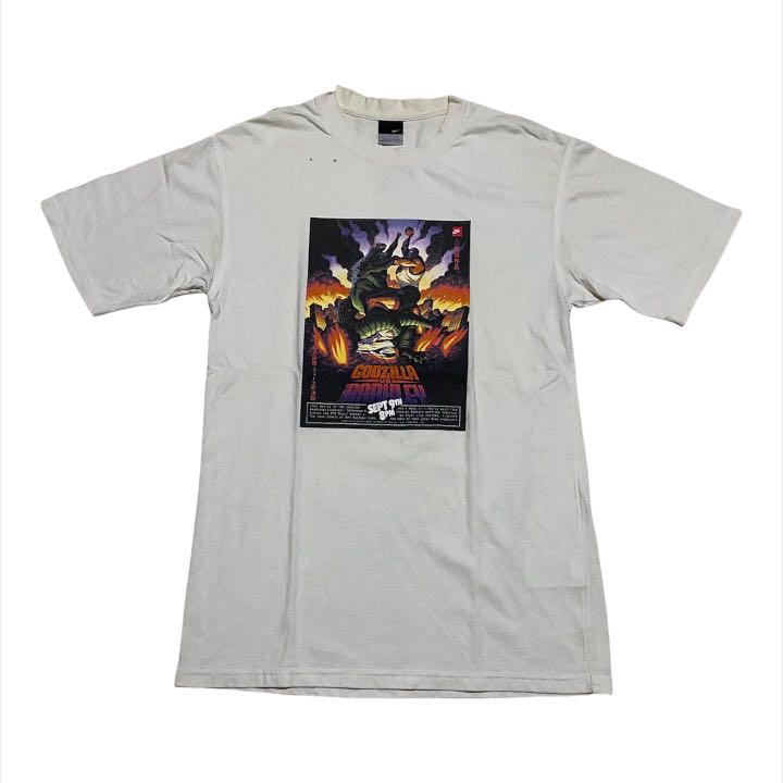 Nike charles barkley vs godzilla white tee Fesyen Pria Pakaian Atasan di Carousell