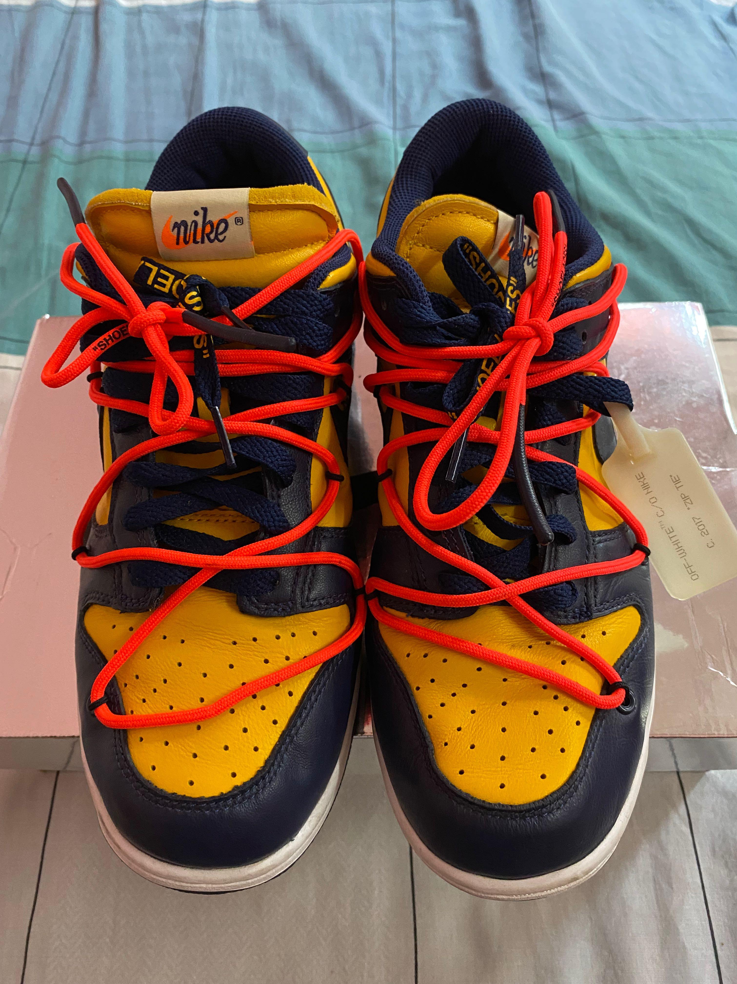 nike dunk low off-white michigan, Men's 