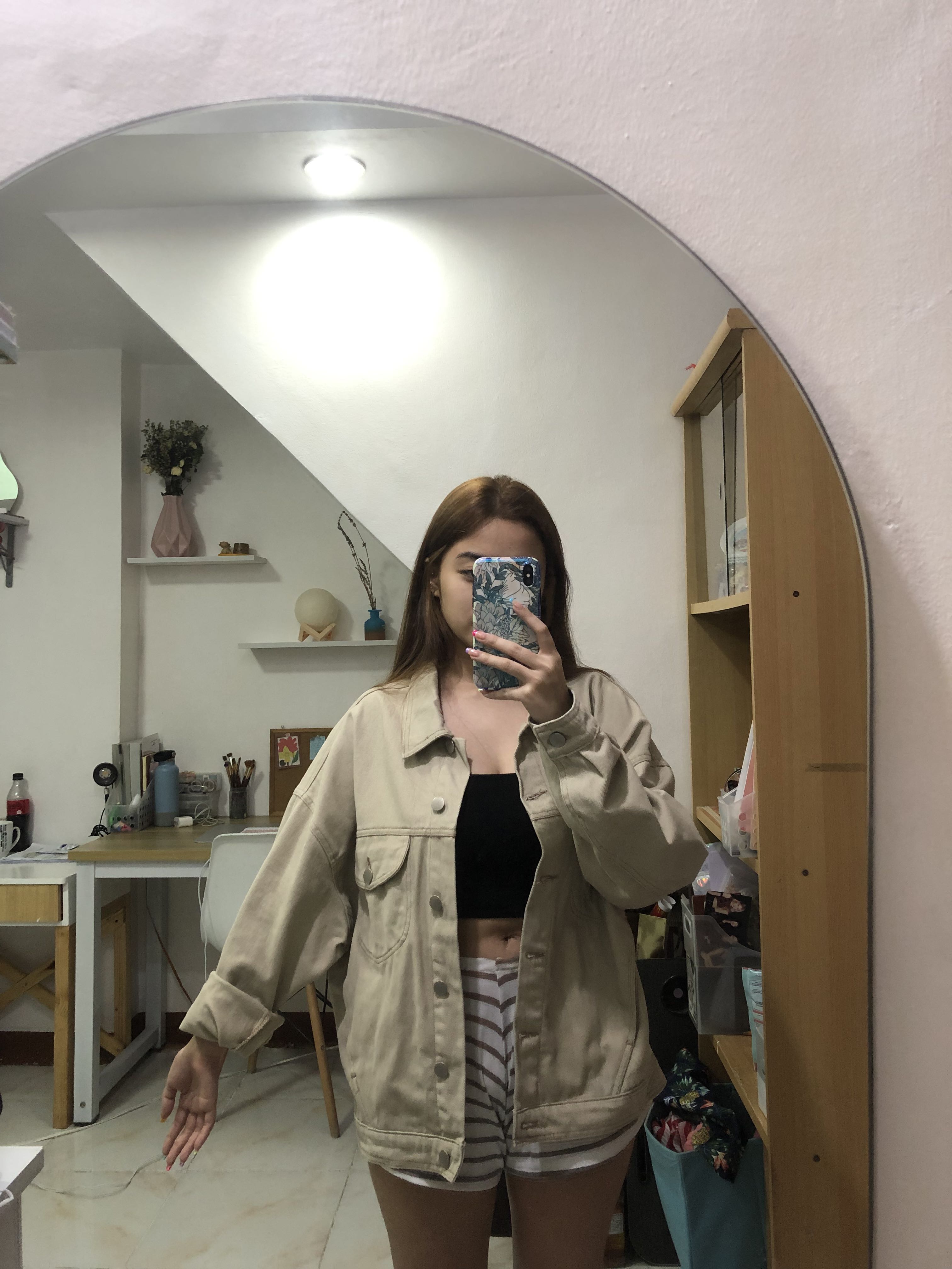 Denim khaki cheap jacket