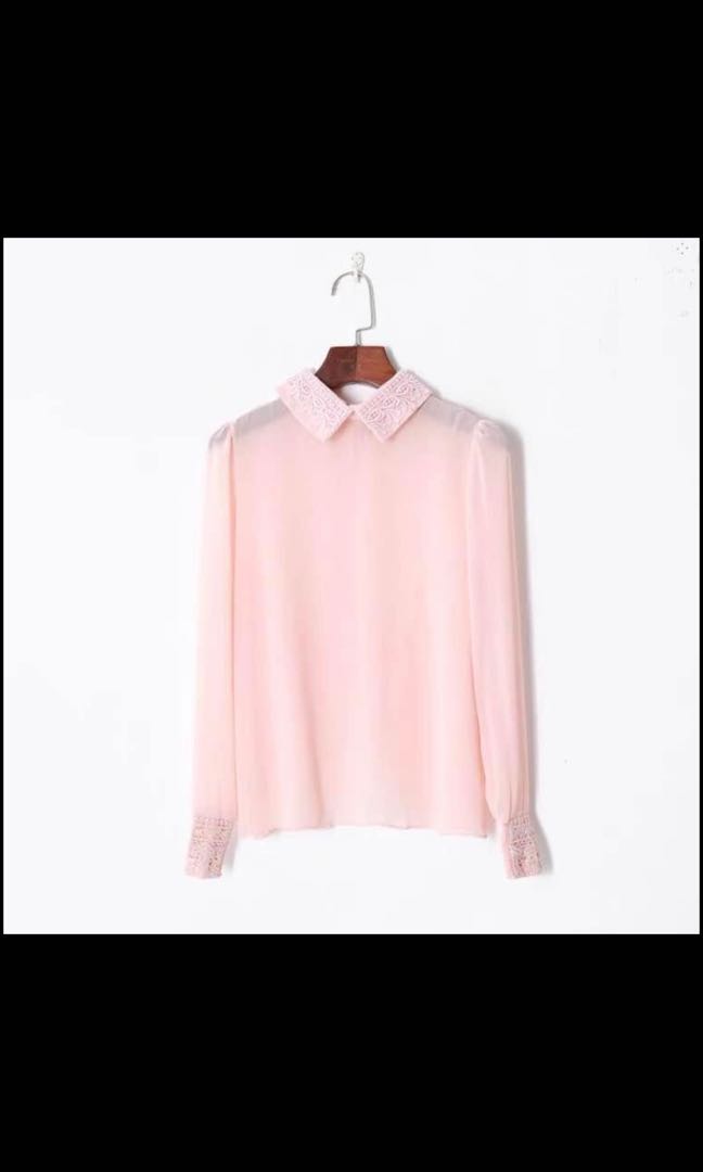 Light pink chiffon blouse Clearance