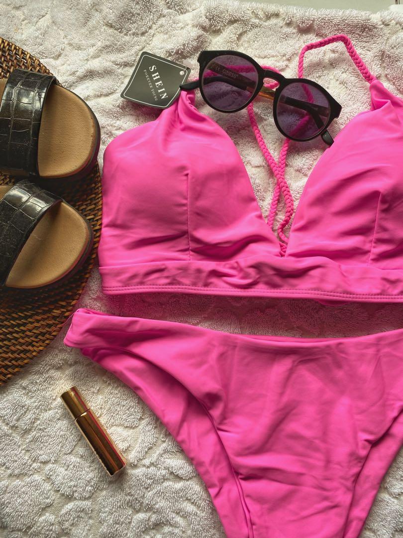 PINK SHEIN BIKINI SWIMSUIT, Women's Fashion, Swimwear, Bikinis & Swimsuits on Carousell