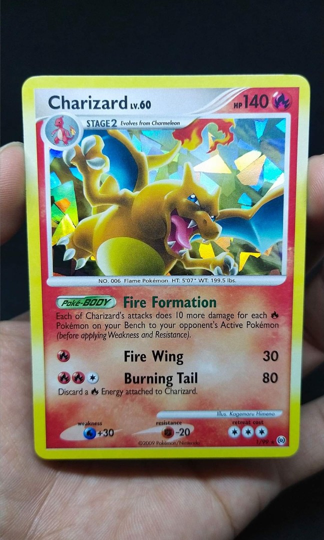 Pokemon Card - CHARIZARD #1 - HOLO (CRACKED ICE) PLATINUM: ARCEUS ...