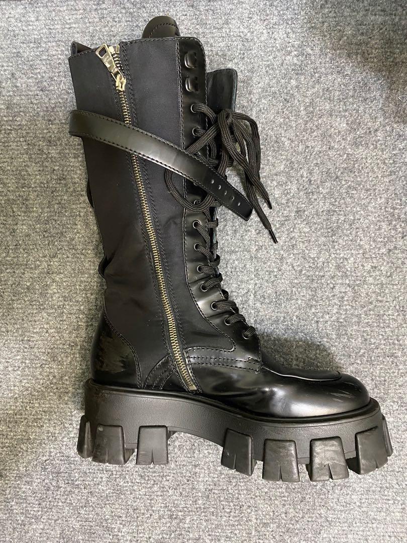 Prada removable store pouch combat boot