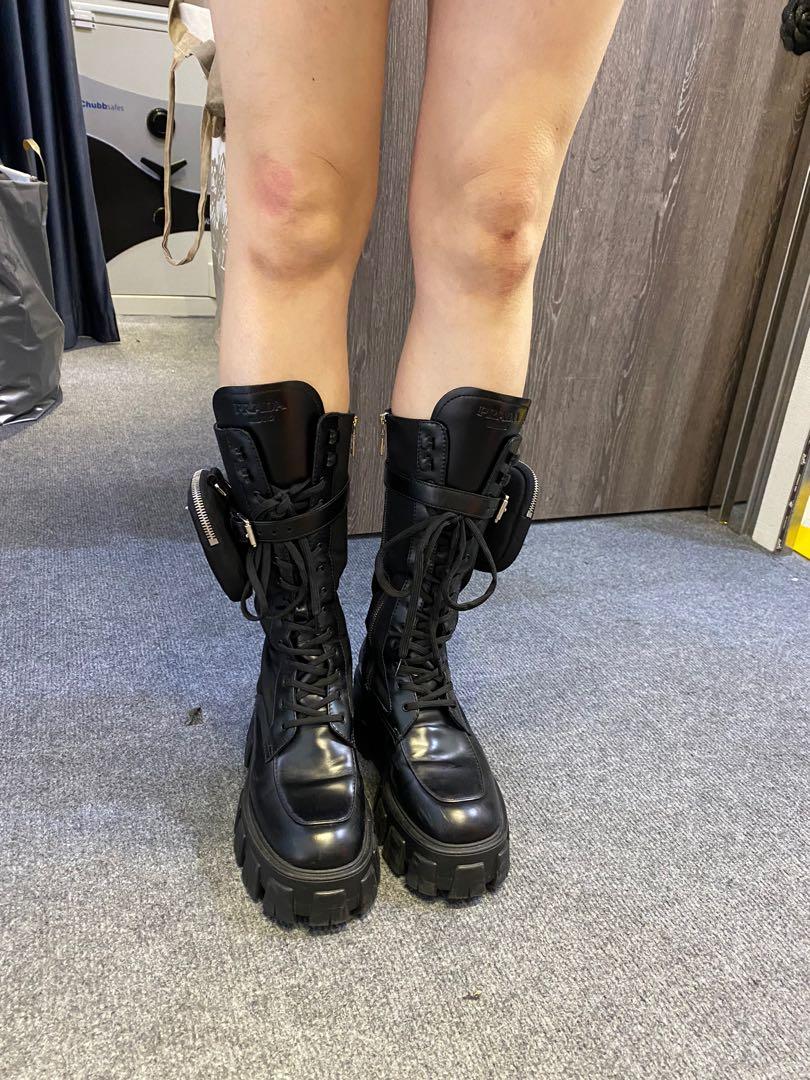 Prada removable pouch combat discount boot