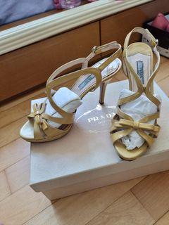 Prada yellow sandals heels 37