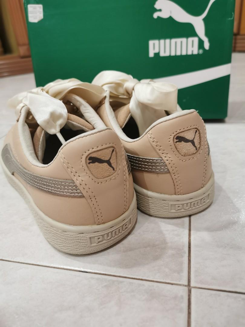 Puma basket clearance heart womens brown