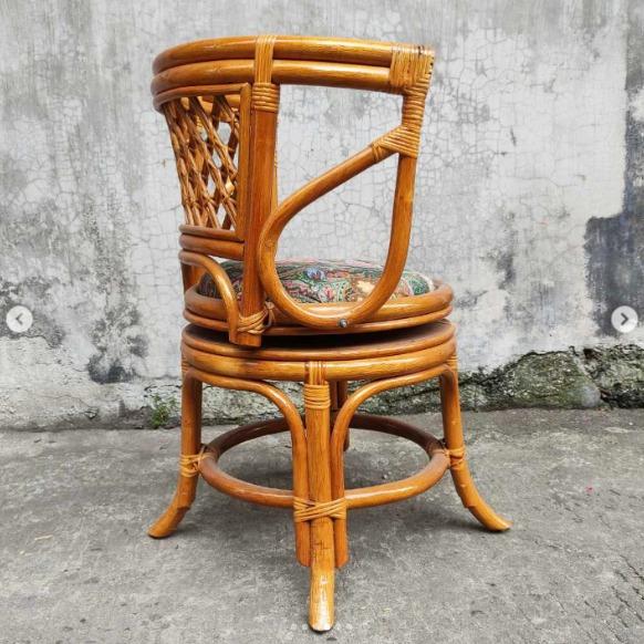 Rattan Swivel Desk Floral Chair, Furniture & Home Living, Furniture