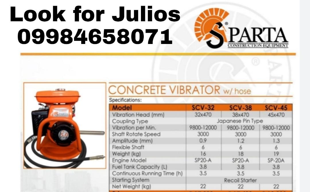 "SPARTA" Concrete Vibrator w/Hose, Commercial & Industrial