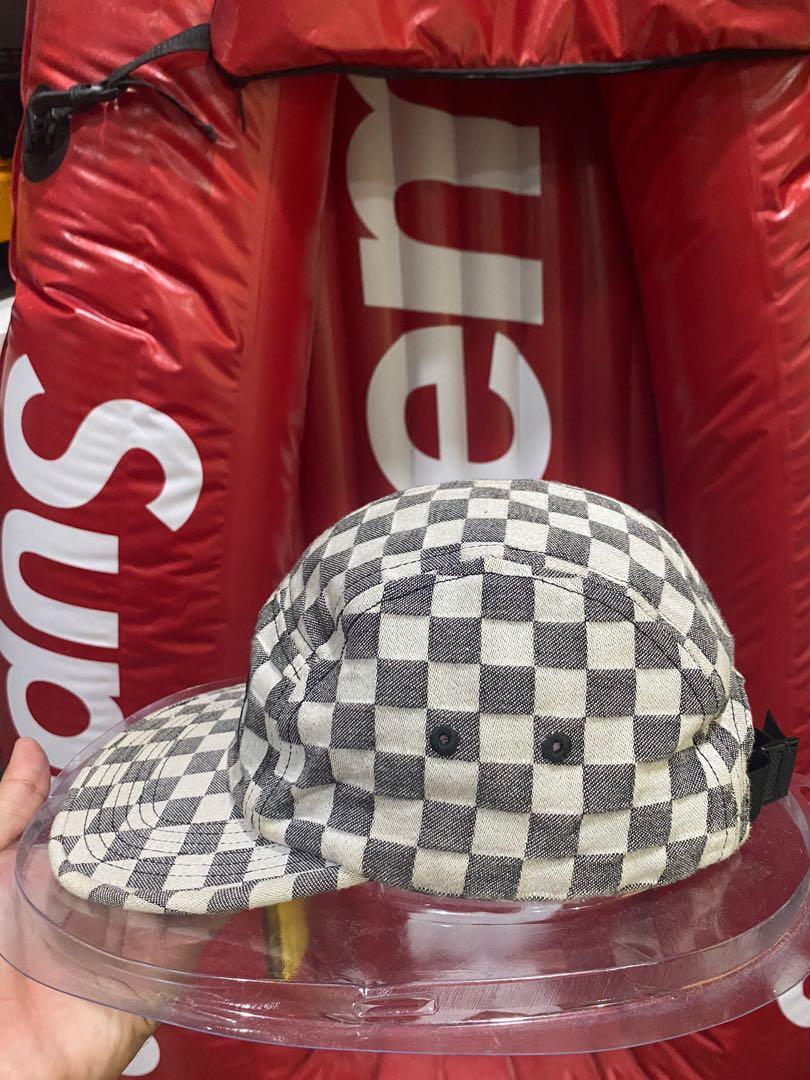 Checkered supreme shop hat