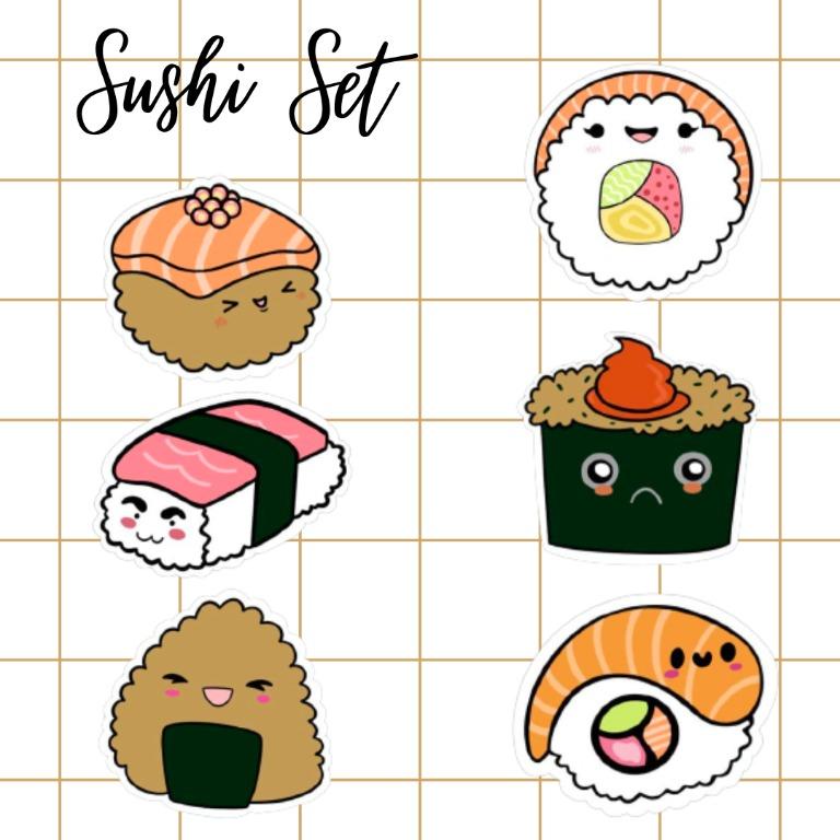 food stickers laptop stickers Cute sushi stickers decorating stickers scrapbooking stickers gifts