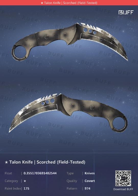 Talon Knife Scorched Field Tested FT CSGO Skins Knives Knife Items, Video  Gaming, Gaming Accessories, In-Game Products on Carousell