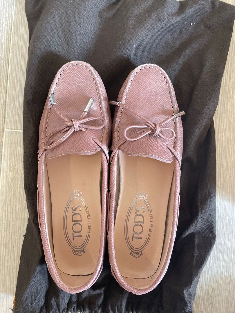 Pink leather moccasins clearance