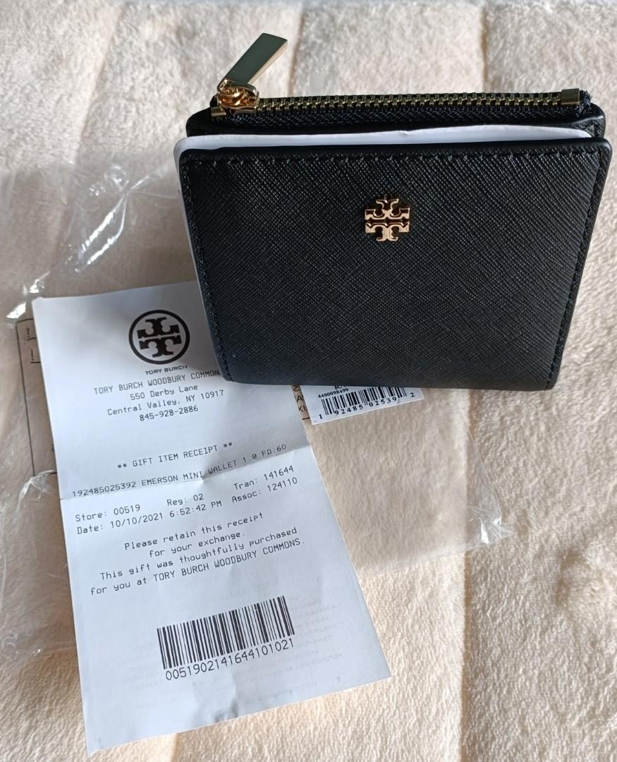 Tory Burch Black Emerson Mini Wallet, Women's Fashion, Bags & Wallets,  Purses & Pouches on Carousell