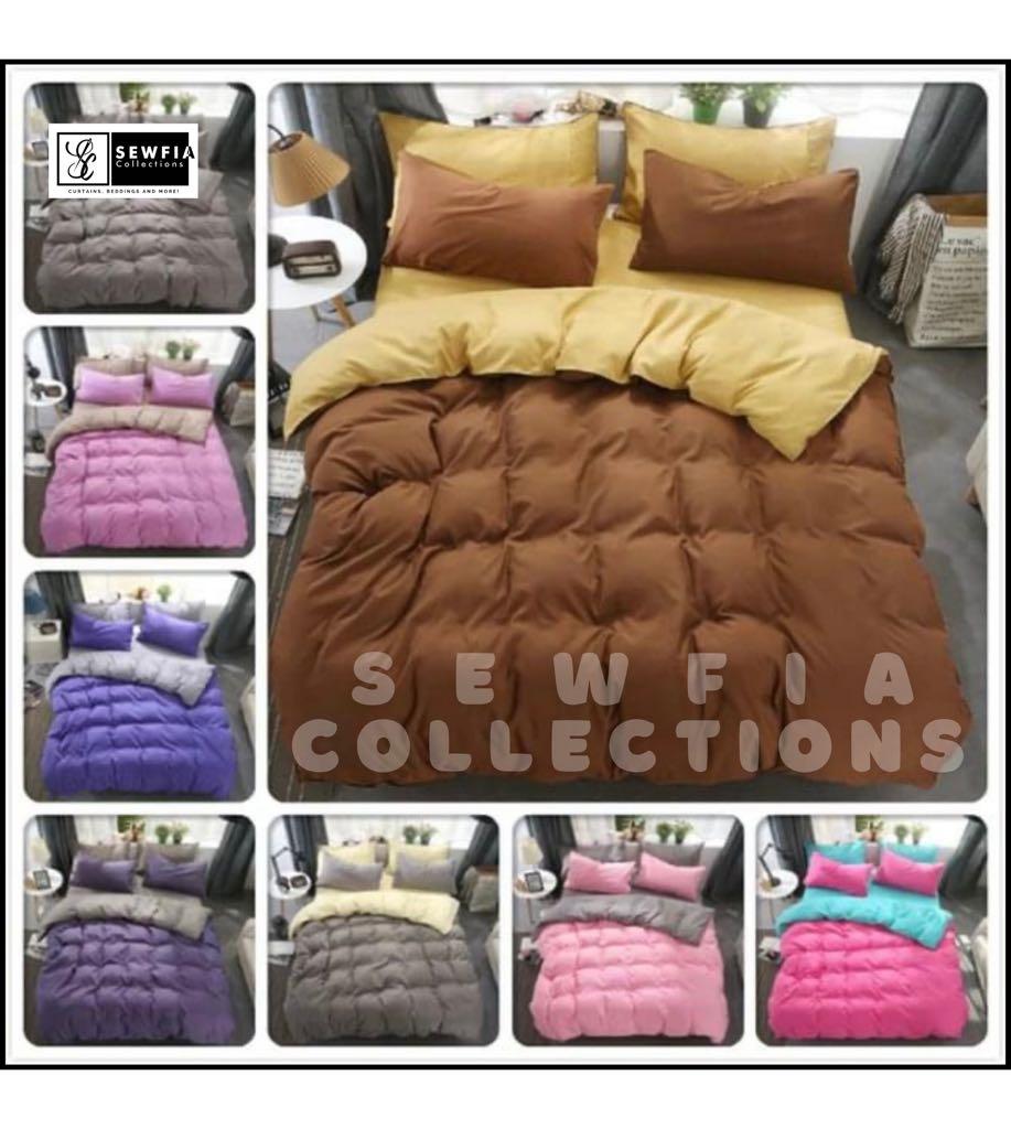 Two tone Mix and Match Beddings (Category: Bedding & Towels) located in Caloocan City. Submitted by kayceegee (Listing ID 1143729489, Image 1). Description: ✨Two tone Mix and Match Beddings✨ 💛Around 60 colors to choose from 💛Customize Set and size Our standard: BEDSHEET Size Single 36x75x4 Double 48x75x4 Family 54x75x4 Queen 60x75x4 King 72x75x4 PILLOWCASE Size Medium - 16x22 Large - 17x26 XL - 18x28 Queen - 20x30 King - 20x36 Body pillow - 20x