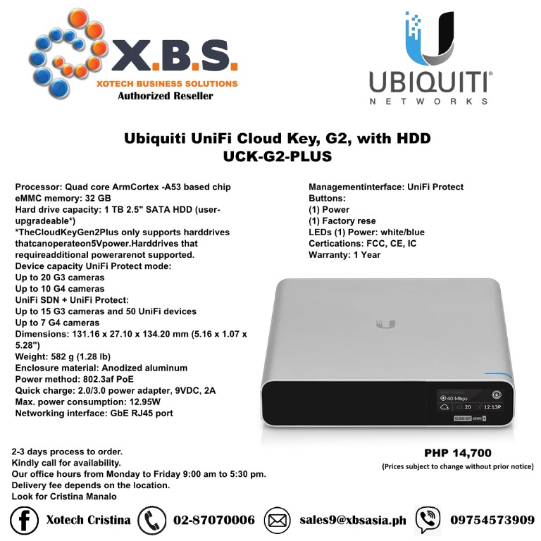 Ubiquiti UniFi Cloud Key G2 with HDD UCK G2 PLUS Computers