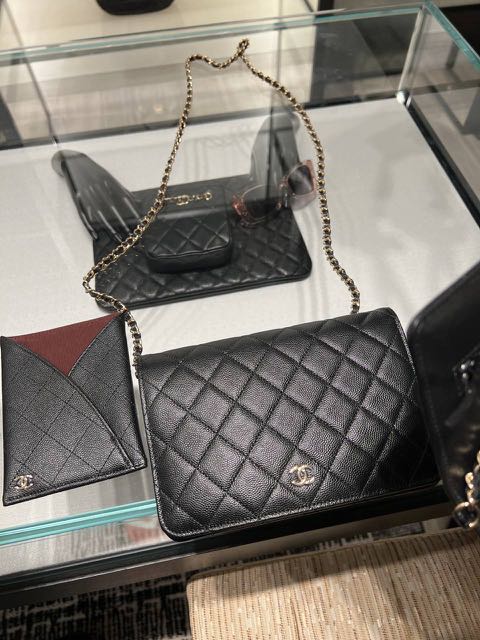 Unique 2022 Chanel Black Wallet On Chain (WOC)
