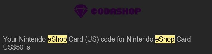 USA Nintendo eShop Card Code USD50 Video Gaming Gaming