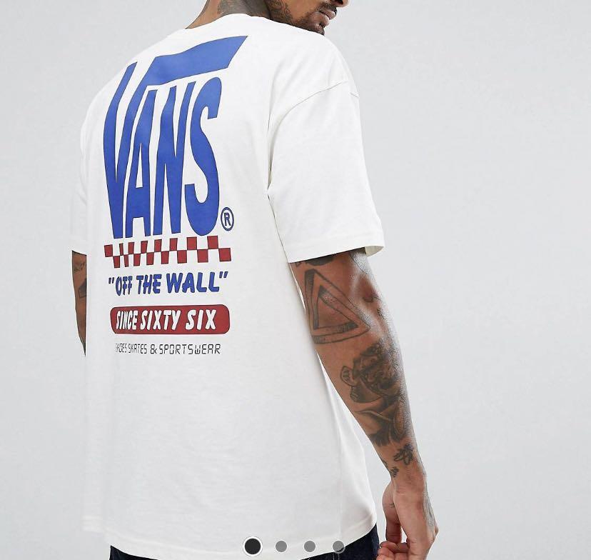 Red white blue vans top shirt