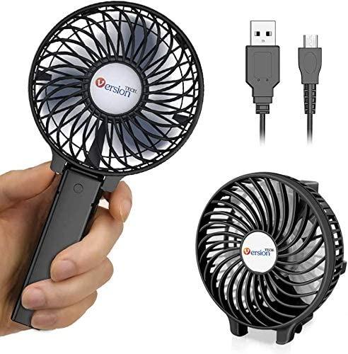 VersionTECH. Mini Handheld Fan, USB Desk Fan, Small Personal Portable Table  Fan with USB Rechargeable Battery Operated Cooling Folding Electric Fan