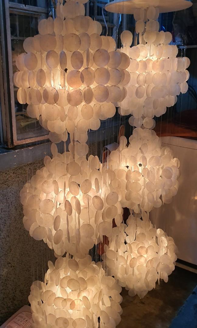 Vintage capiz shell hanging lamp on sale