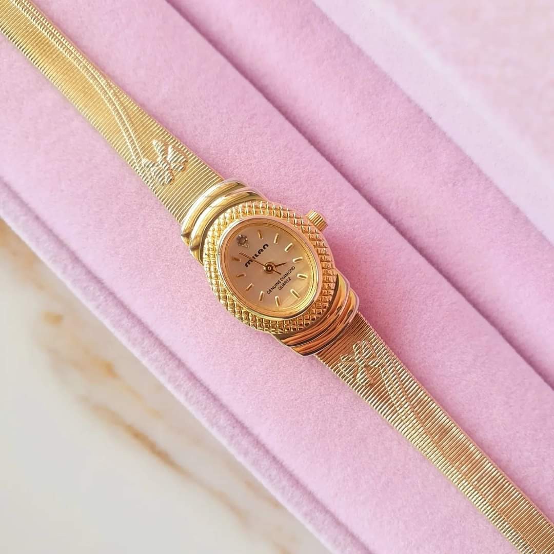 Milan genuine diamond quartz watch on sale