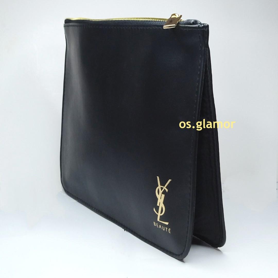 ysl black pleat pouch