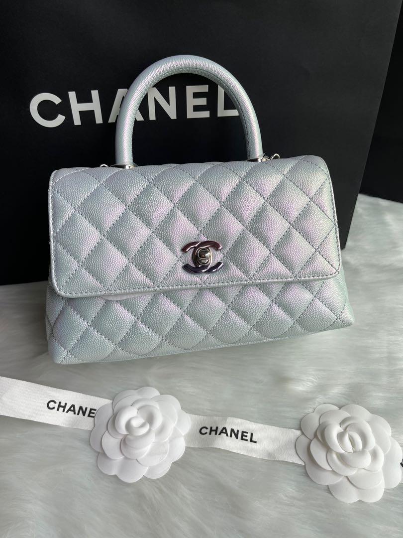 21K iridescent blue Chanel Coco handle, Luxury, Bags & Wallets on Carousell