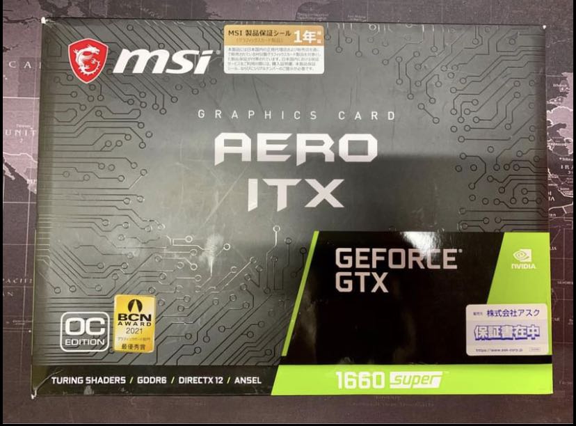 有盒99%新MSI GeForce GTX 1660 SUPER AERO ITX OC 6GB GDDR6, 電腦