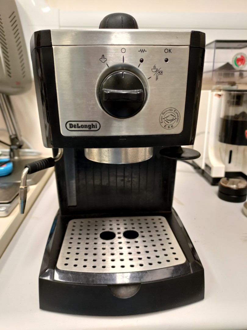 [新手入門」 Delonghi EC155 咖啡機 espresso 已開底 無壓filter 連大量配件, 家庭電器, 廚房電器, 咖啡機及