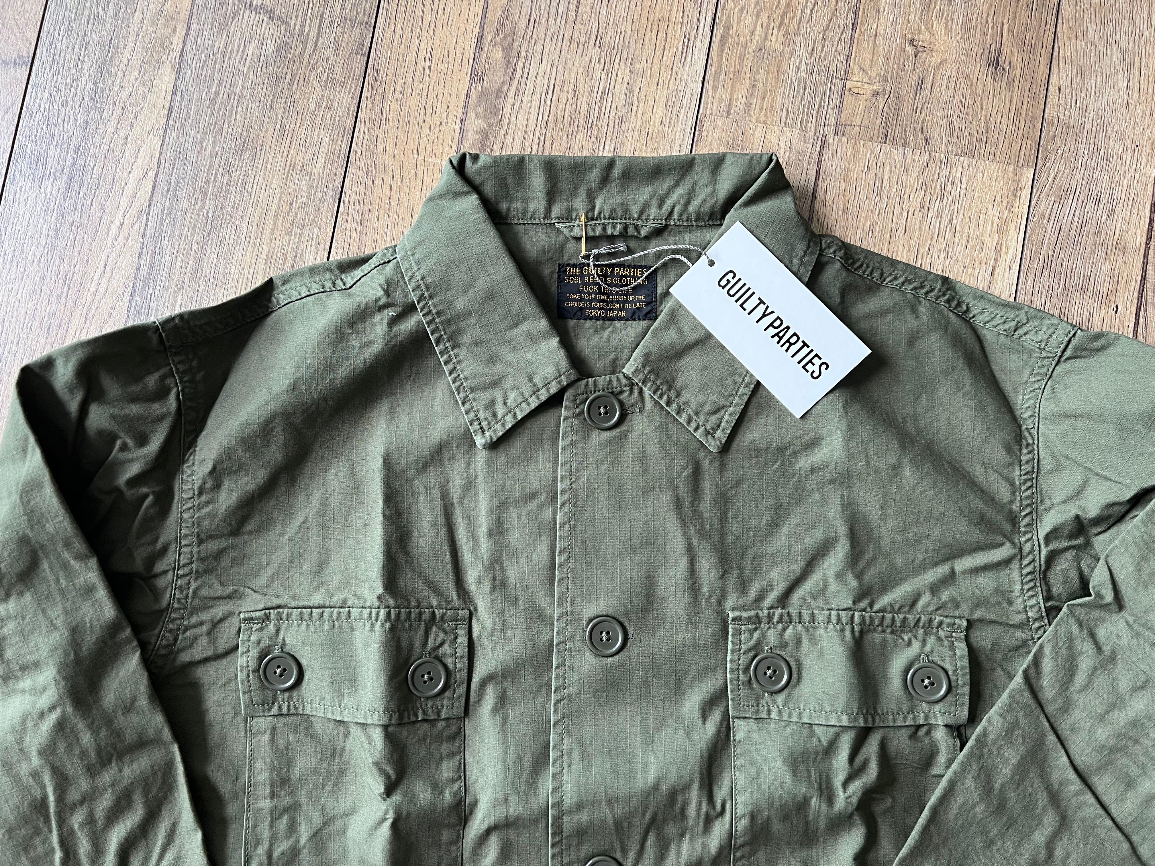 WACKO MARIA ARMY SHIRT (TYPE-1) - OLIVE, Men's Fashion, Tops