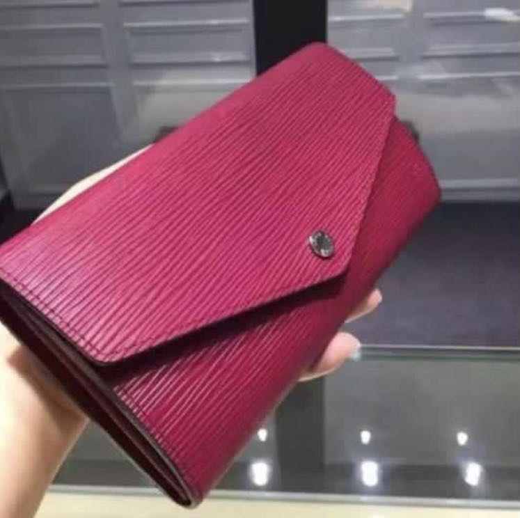 Authentic Louis Vuitton Red EPI Leather Alexandra Wallet