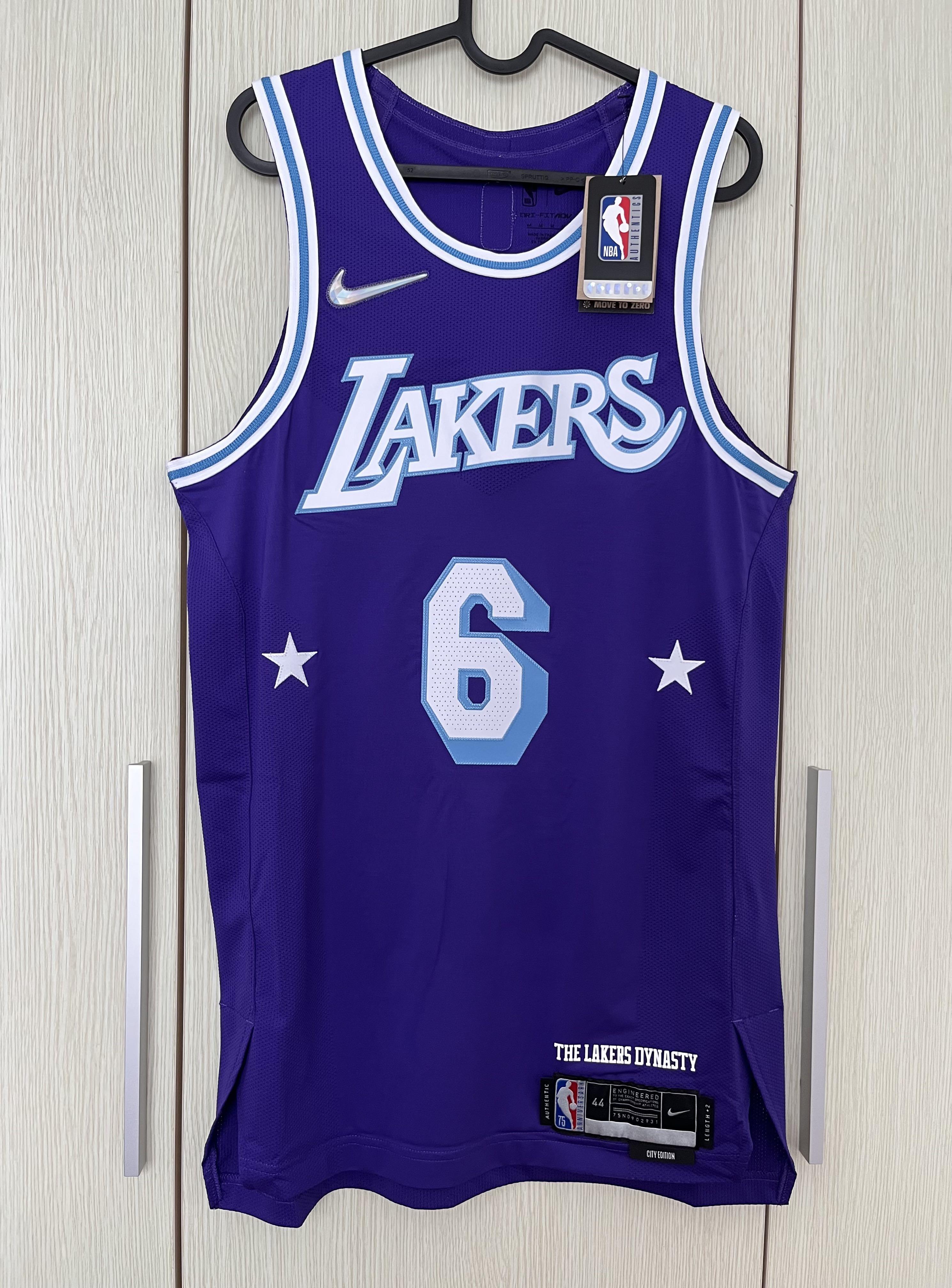 Nike Lakers LeBron James 75th Anniversary Authentic Statement Jersey 44