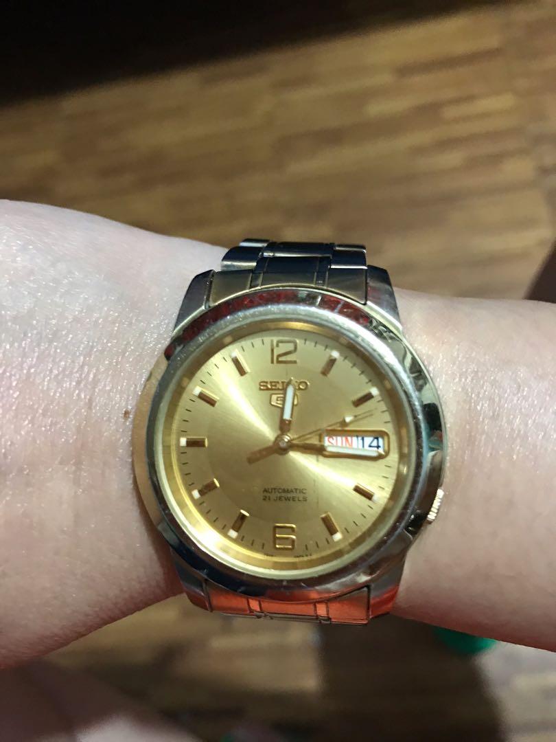 Authentic Seiko 5 Automatic Mens Watch 21 Jewels, Men's Fashion