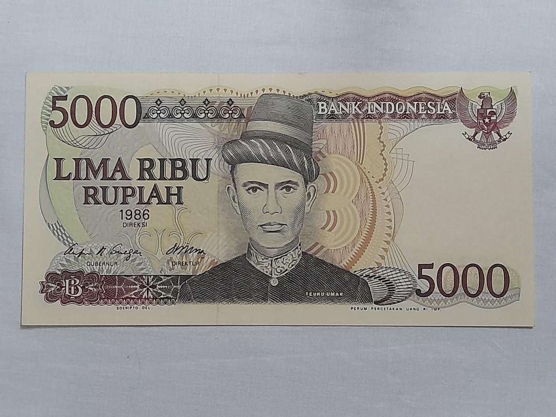 Bank Indonesia 5000 Lima Ribu Rupiah 1986, Hobbies & Toys, Memorabilia ...