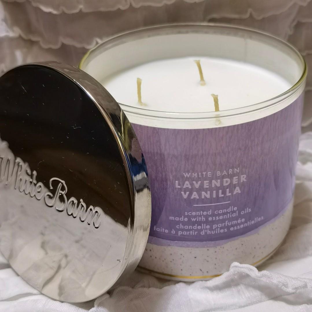 Bath & Body Works White Barn Lavender Vanilla Scented Candle, Beauty