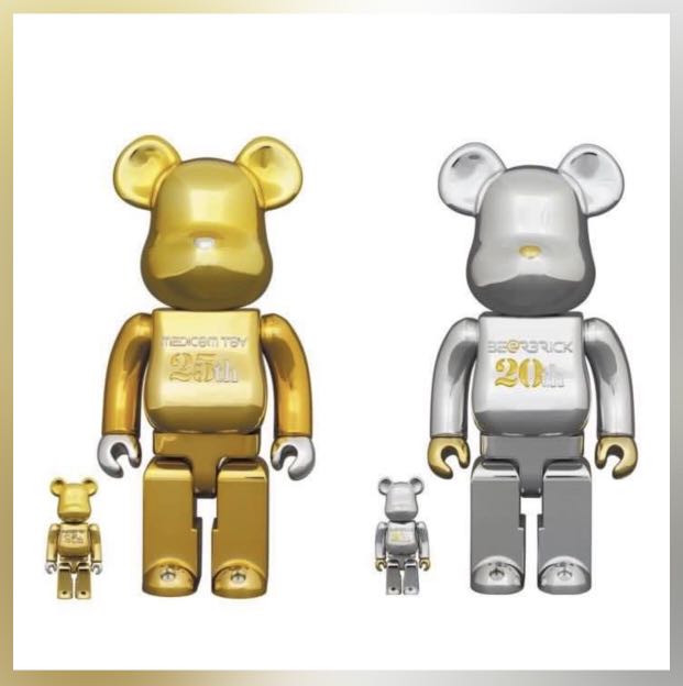 Bearbrick 20th & Medicom Toy 25th - 400%+100% one set, 興趣及遊戲