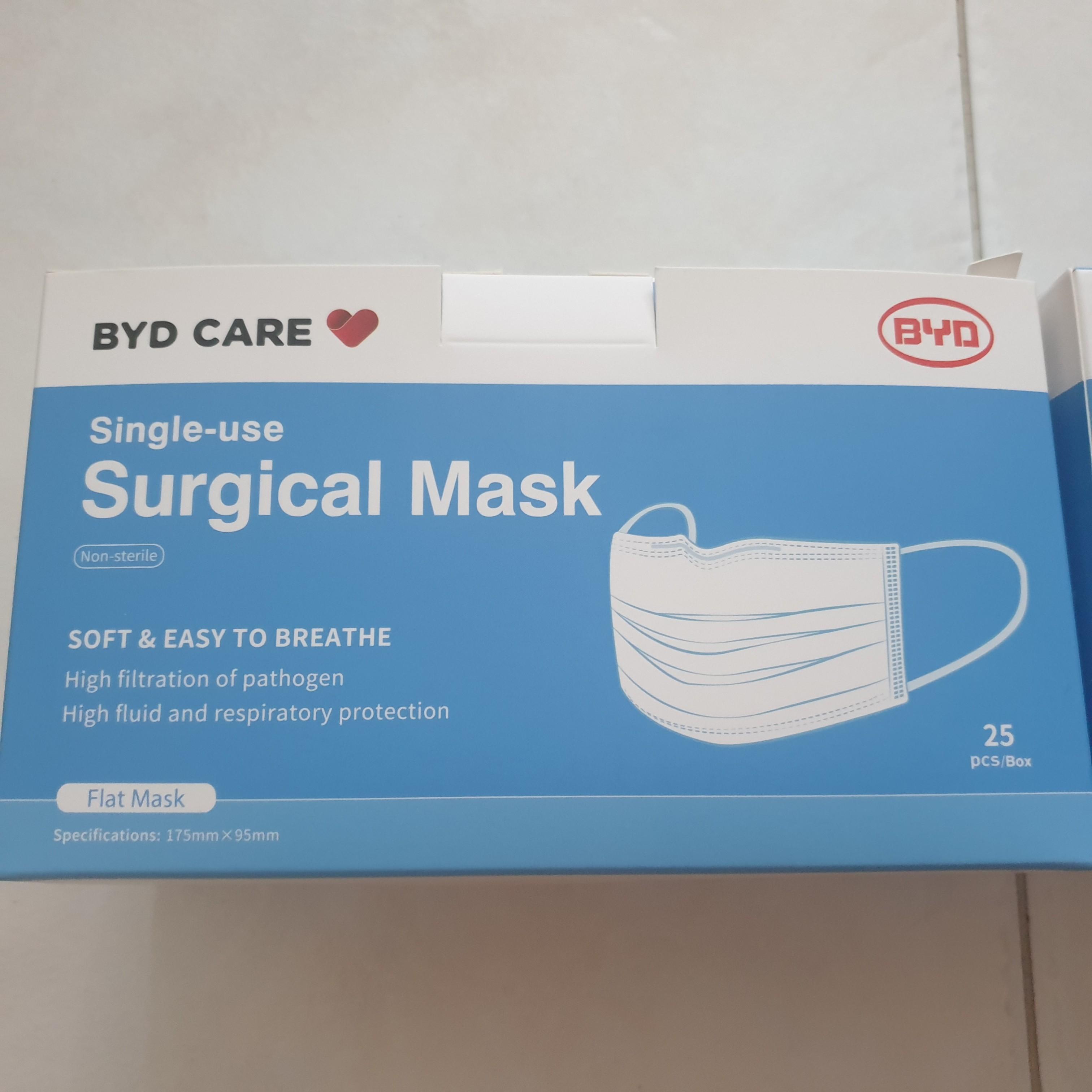 BYD Care Surgical Mask, Health & Nutrition, Face Masks & Face Shields