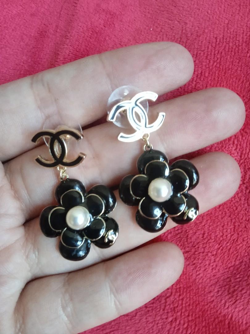 Camellia Chanel Earrings legit markings, Luxury, Accessories on Carousell